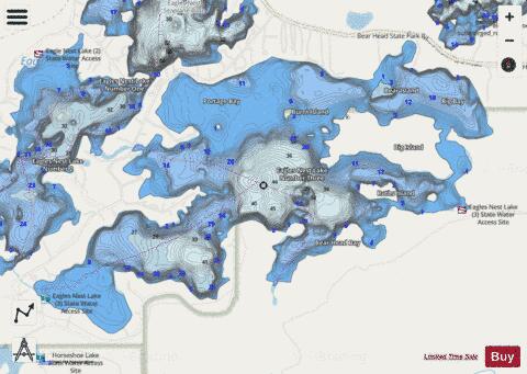 Eagles Nest #3 depth contour Map - i-Boating App - Streets