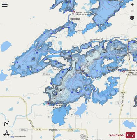 Island Lake Rsvr(W.Basin) depth contour Map - i-Boating App - Streets