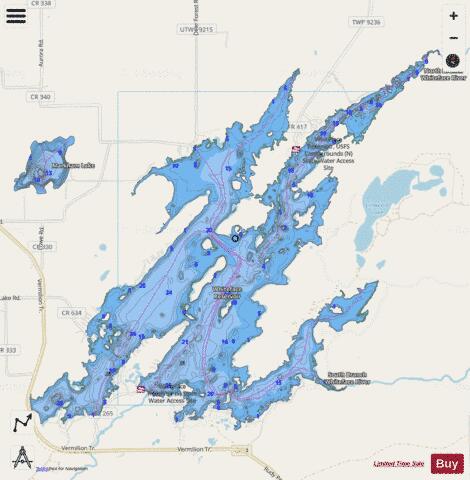 Whiteface Reservoir depth contour Map - i-Boating App - Streets