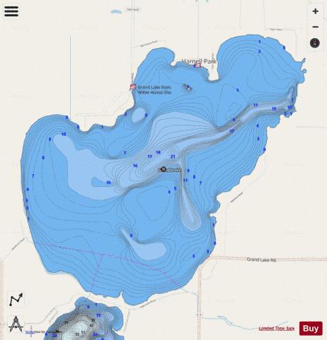 Grand depth contour Map - i-Boating App - Streets