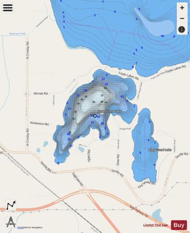 Little Grand depth contour Map - i-Boating App - Streets