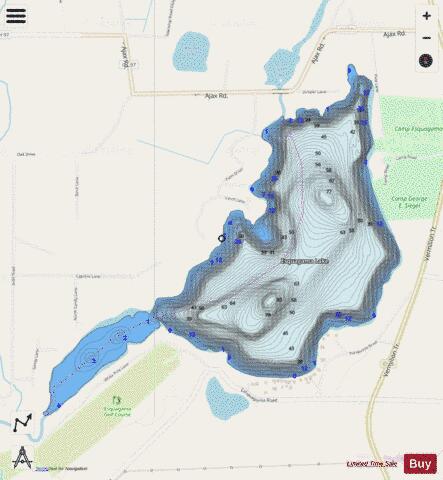 Esquagama depth contour Map - i-Boating App - Streets
