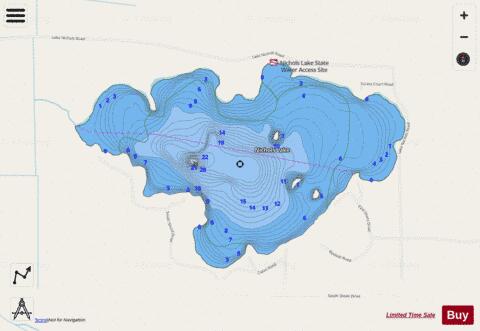 Nichols depth contour Map - i-Boating App - Streets