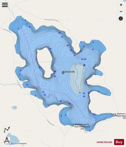 Elephant depth contour Map - i-Boating App - Streets
