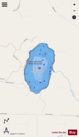 Carey depth contour Map - i-Boating App - Streets