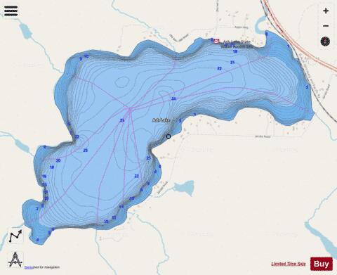 Ash depth contour Map - i-Boating App - Streets