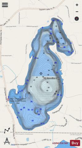 Big Carnelian depth contour Map - i-Boating App - Streets