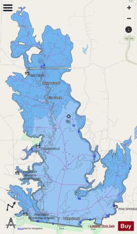 Okatibbee Reservoir depth contour Map - i-Boating App - Streets