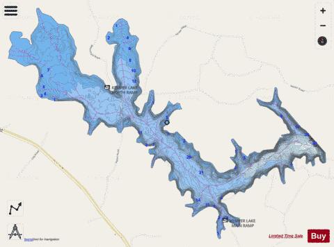 Kemper County Lake depth contour Map - i-Boating App - Streets
