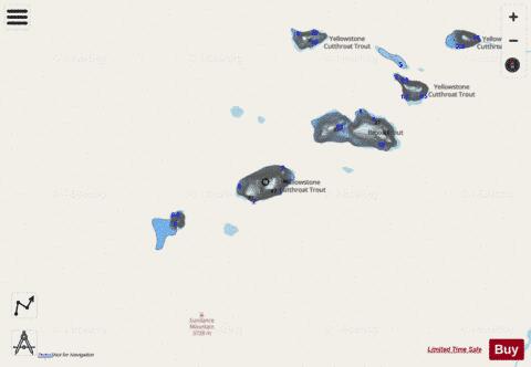 Marker Lake depth contour Map - i-Boating App - Streets