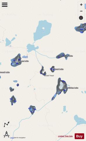 Kidney Lake depth contour Map - i-Boating App - Streets