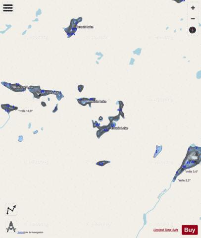 Erratic Lake depth contour Map - i-Boating App - Streets