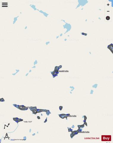 Hermit Lake depth contour Map - i-Boating App - Streets