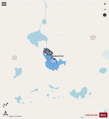 Bergschrund Lake depth contour Map - i-Boating App - Streets