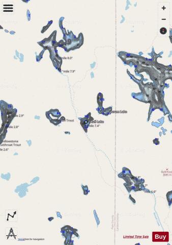 Skull Lake depth contour Map - i-Boating App - Streets