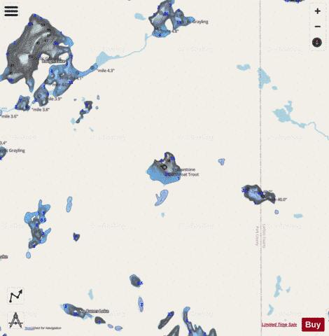 Stephanie Lake depth contour Map - i-Boating App - Streets