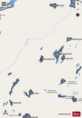 Pneumonia Lake depth contour Map - i-Boating App - Streets