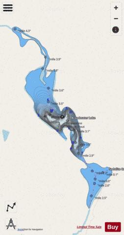 Broadwater Lake depth contour Map - i-Boating App - Streets