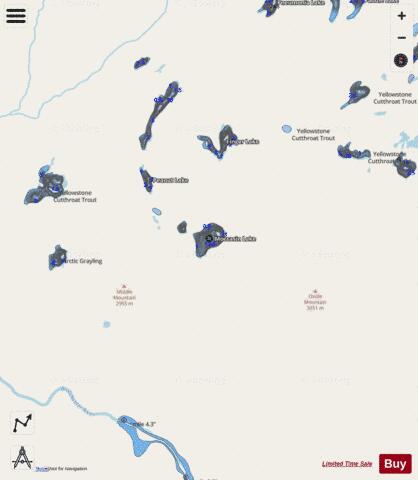 Moccasin Lake depth contour Map - i-Boating App - Streets