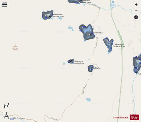 Upper Mud Lake (Schoolmarm Lake) depth contour Map - i-Boating App - Streets
