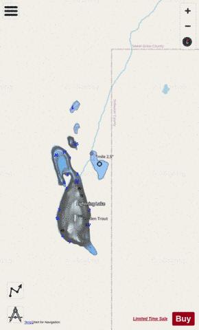 Little Lightning Lake depth contour Map - i-Boating App - Streets