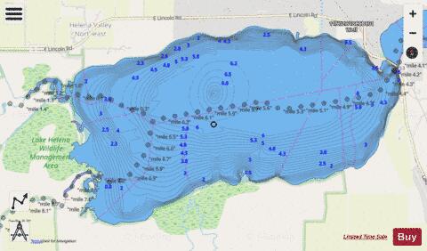 Lake Helena depth contour Map - i-Boating App - Streets