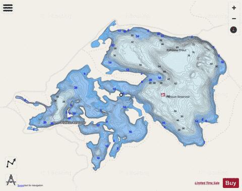 Pishkun Reservoir depth contour Map - i-Boating App - Streets