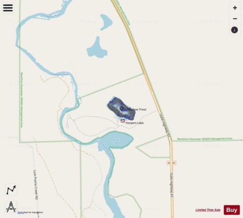 Harpers Lake depth contour Map - i-Boating App - Streets