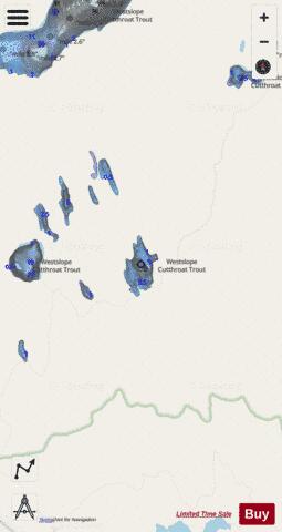 Necklace Lake, Upper depth contour Map - i-Boating App - Streets