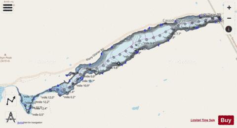 Lake Sherburne depth contour Map - i-Boating App - Streets