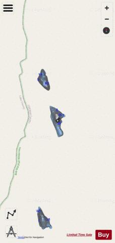 Lower Oreomnos Lake depth contour Map - i-Boating App - Streets