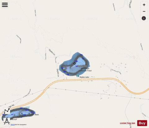 Skyles Lake depth contour Map - i-Boating App - Streets