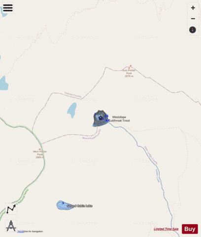 Oreamnos Lake depth contour Map - i-Boating App - Streets