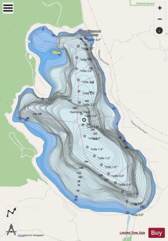 Little Bitterroot Lake depth contour Map - i-Boating App - Streets