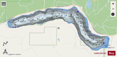 Mcgregor Lake depth contour Map - i-Boating App - Streets