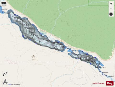 Thompson Lake, Middle depth contour Map - i-Boating App - Streets