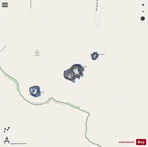 Oregon Lake, Middle depth contour Map - i-Boating App - Streets