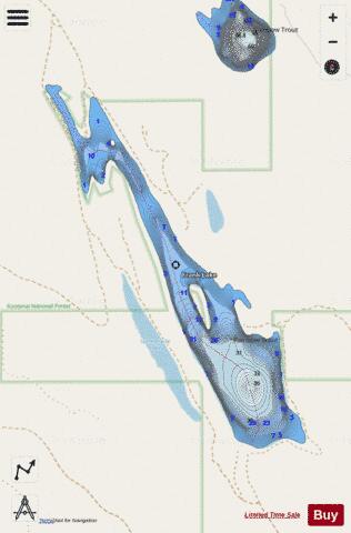 Frank Lake depth contour Map - i-Boating App - Streets