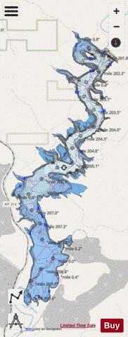 TongueCreekReservoir depth contour Map - i-Boating App - Streets