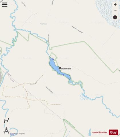 Hutchins Pond depth contour Map - i-Boating App - Streets