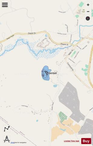 Pout Pond depth contour Map - i-Boating App - Streets