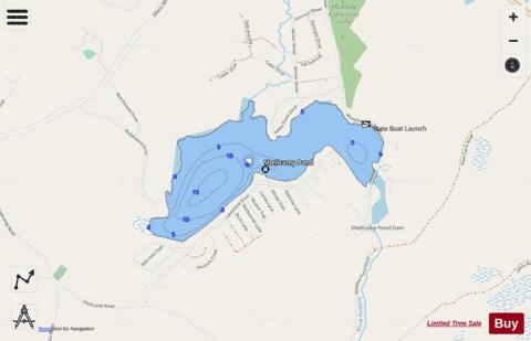 Shellcamp Pond depth contour Map - i-Boating App - Streets
