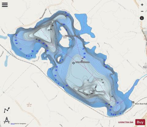Lake Waukewan depth contour Map - i-Boating App - Streets