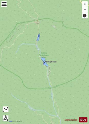 Greeley Ponds depth contour Map - i-Boating App - Streets