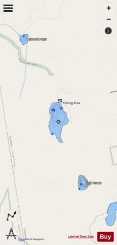 HALL POND, UPPER depth contour Map - i-Boating App - Streets