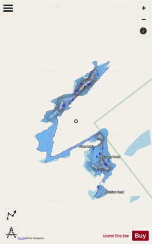 Oven Lake depth contour Map - i-Boating App - Streets