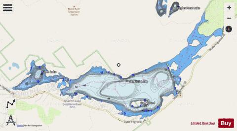 Sixth + Seventh Lake depth contour Map - i-Boating App - Streets