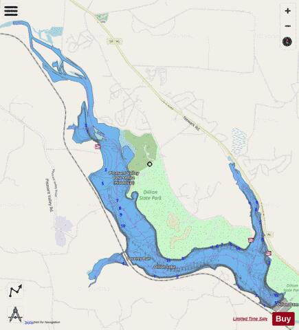 Dillon depth contour Map - i-Boating App - Streets