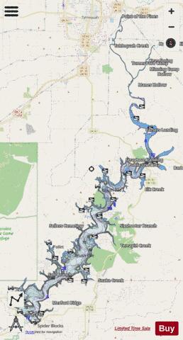 Tenkiller Lake depth contour Map - i-Boating App - Streets