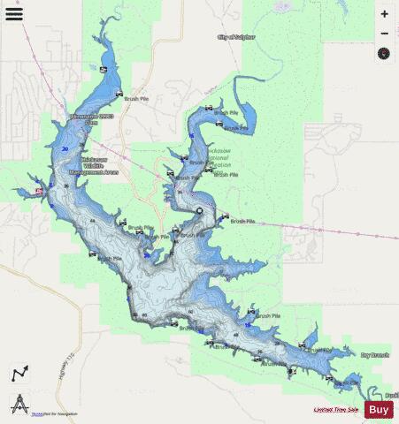 Arbuckle depth contour Map - i-Boating App - Streets